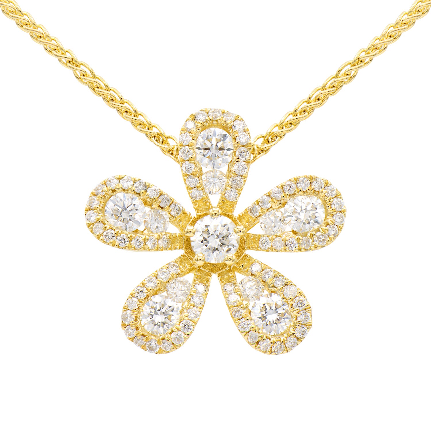 Michael M 5 Petal Flower Diamond Pendant