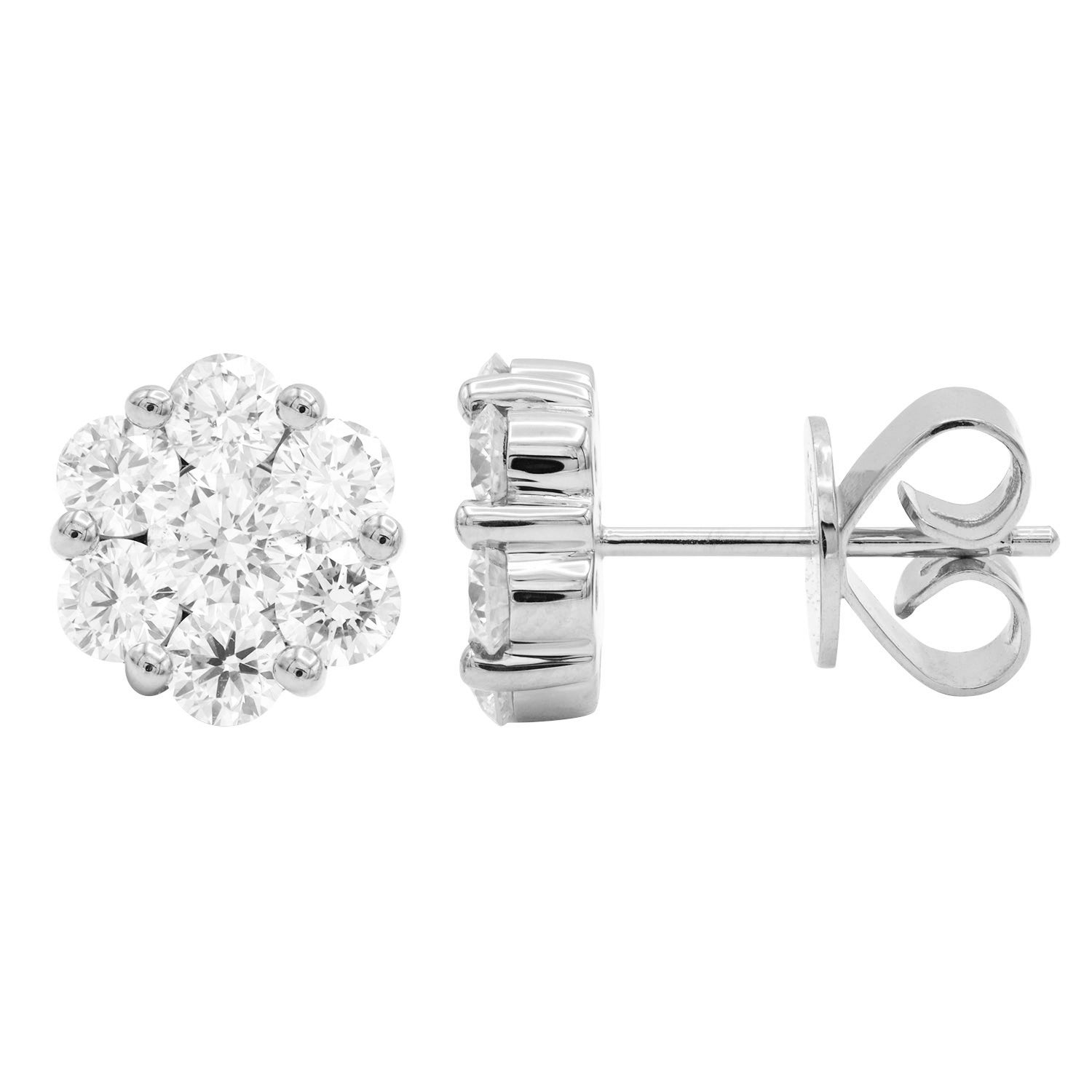 14K White Gold Naomi Stud Earrings - Large