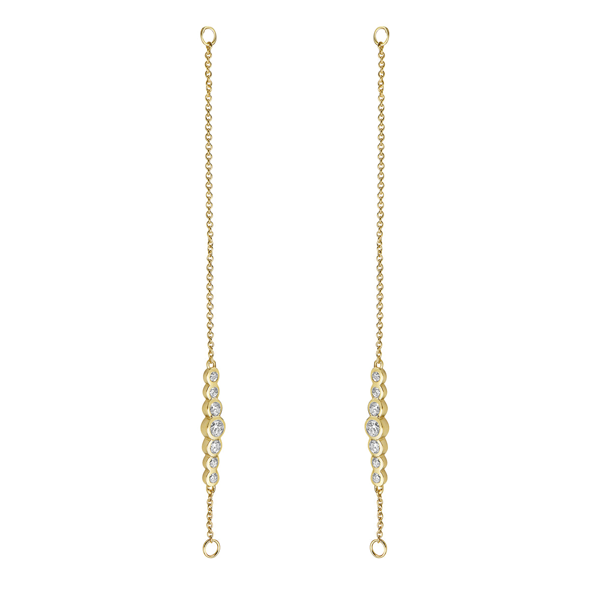 0.7CT Yellow Gold Bezel Drop Dangle Earrings