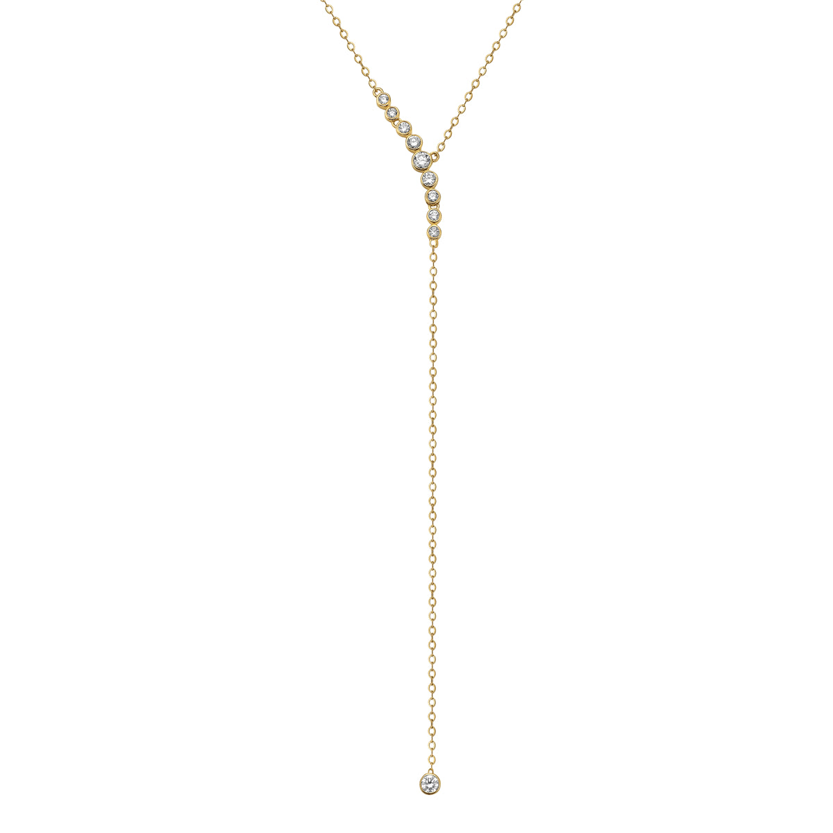 14K Yellow Gold Diamond Drop Pendant