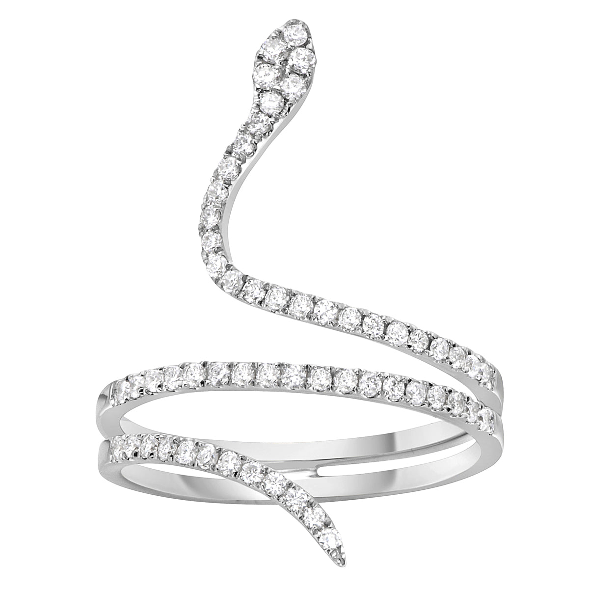 14K White Gold Snake Ring