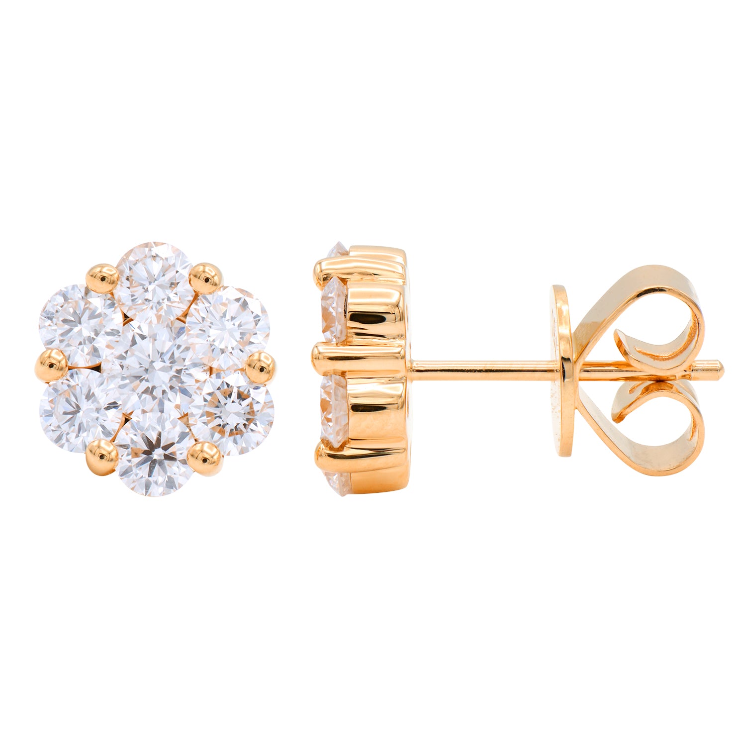 14K Rose Gold Naomi Stud Earrings - Extra Large